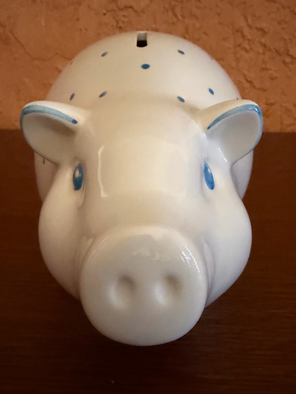 Tiffany & CO Authentic Ceramic Piggy Bank with light blue dots Great condition! - Picture 2 of 11